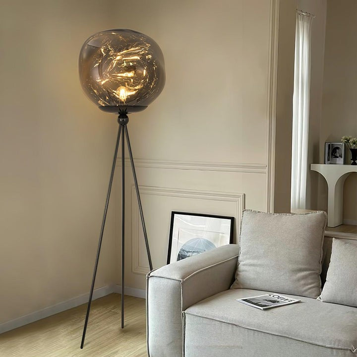 Glowing Lava Rock Tripod Floor Lamp