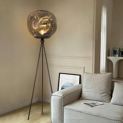 Glowing Lava Rock Tripod Floor Lamp