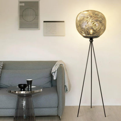 Glowing Lava Rock Tripod Floor Lamp