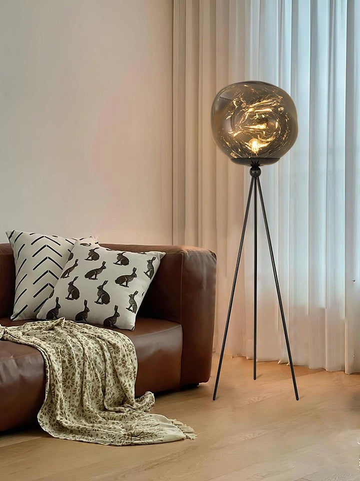 Glowing Lava Rock Tripod Floor Lamp