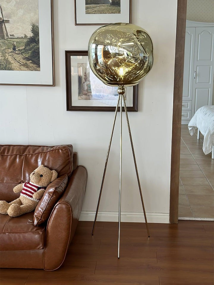 Glowing Lava Rock Tripod Floor Lamp