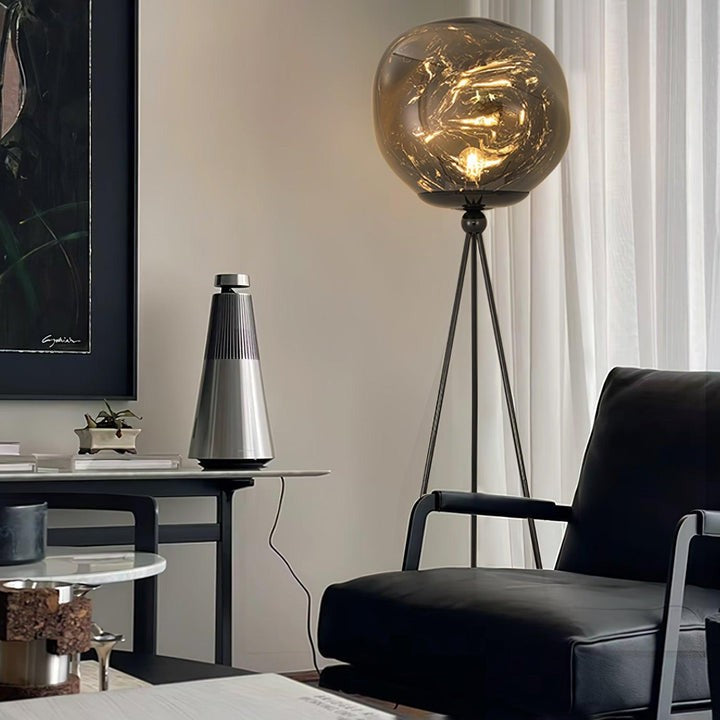Glowing Lava Rock Tripod Floor Lamp