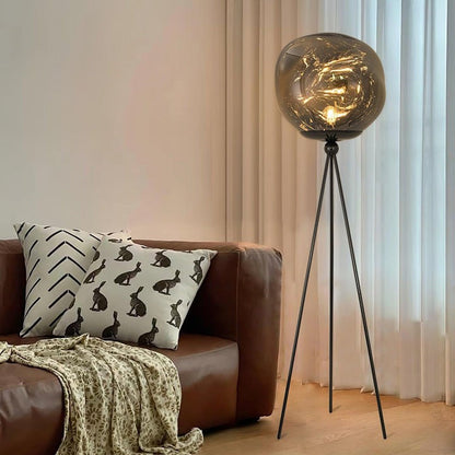 Glowing Lava Rock Tripod Floor Lamp