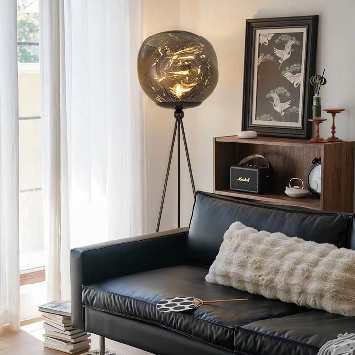 Glowing Lava Rock Tripod Floor Lamp
