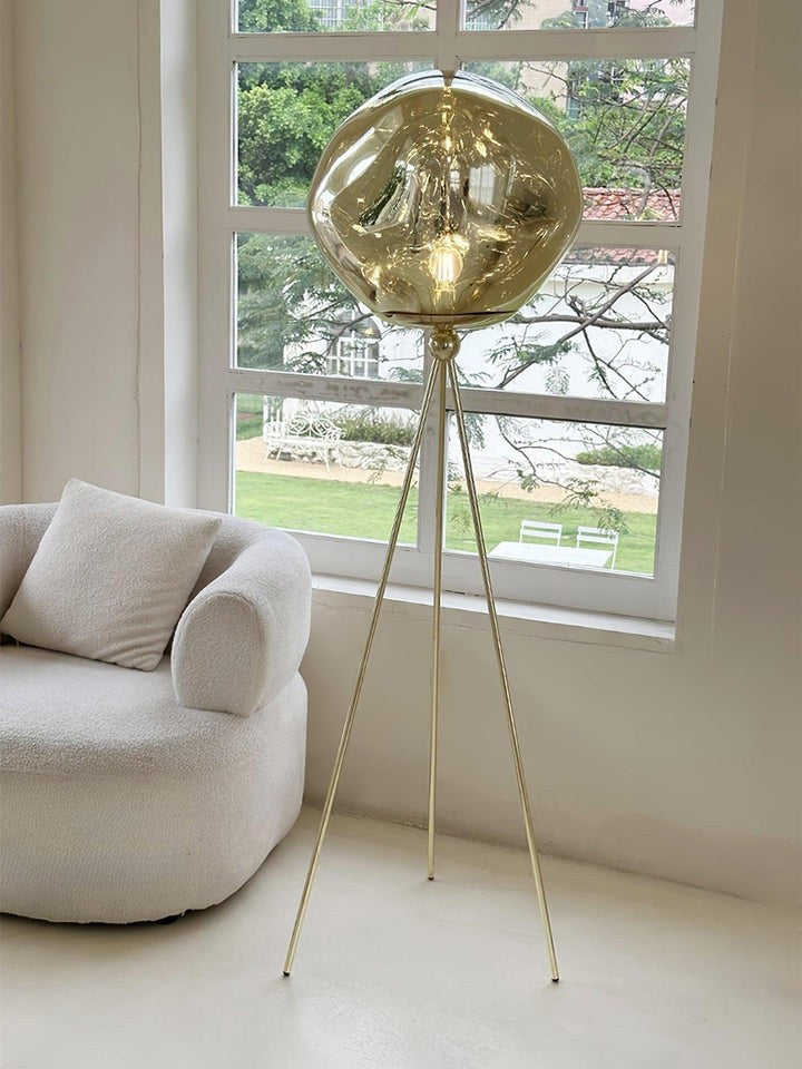 Glowing Lava Rock Tripod Floor Lamp