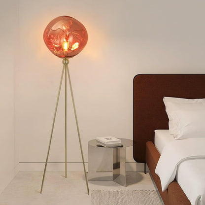 Glowing Lava Rock Tripod Floor Lamp