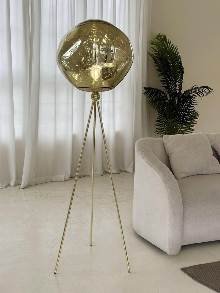 Glowing Lava Rock Tripod Floor Lamp