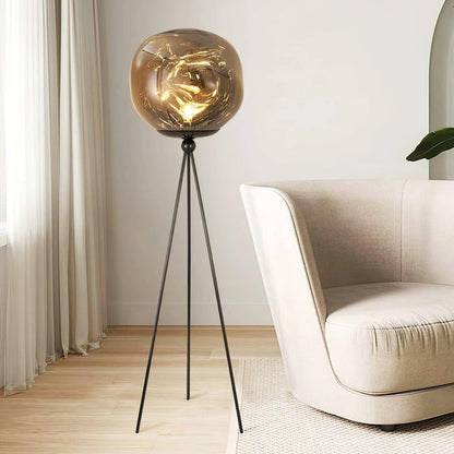 Glowing Lava Rock Tripod Floor Lamp