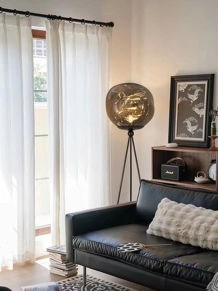 Glowing Lava Rock Tripod Floor Lamp