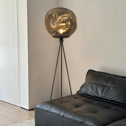 Glowing Lava Rock Tripod Floor Lamp
