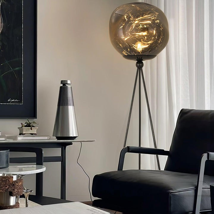 Glowing Lava Rock Tripod Floor Lamp