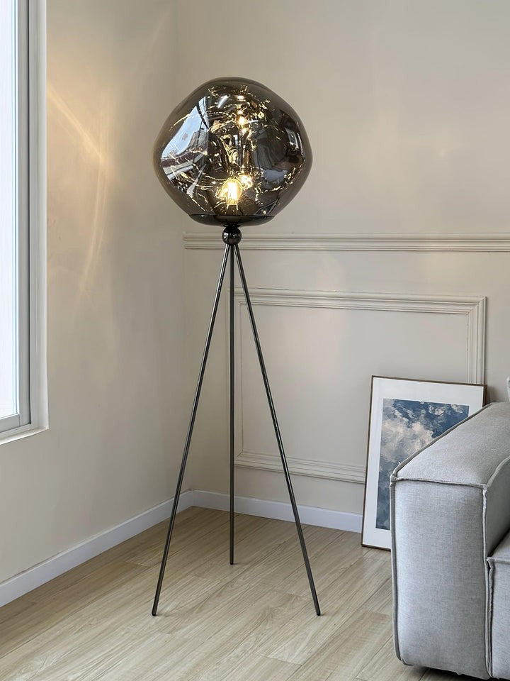 Glowing Lava Rock Tripod Floor Lamp