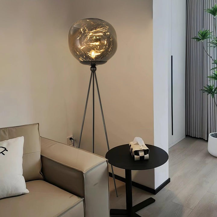 Glowing Lava Rock Tripod Floor Lamp