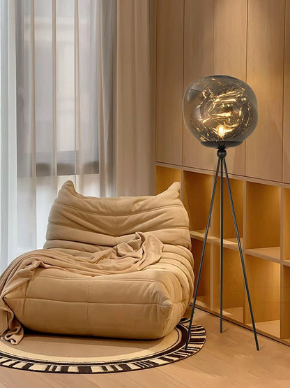 Glowing Lava Rock Tripod Floor Lamp