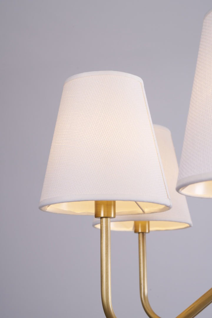 Gold Brass Fabric Shade Chandelier – 5 &amp; 8-Light Options