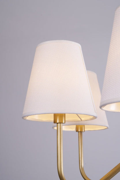 Gold Brass Fabric Shade Chandelier – 5 &amp; 8-Light Options