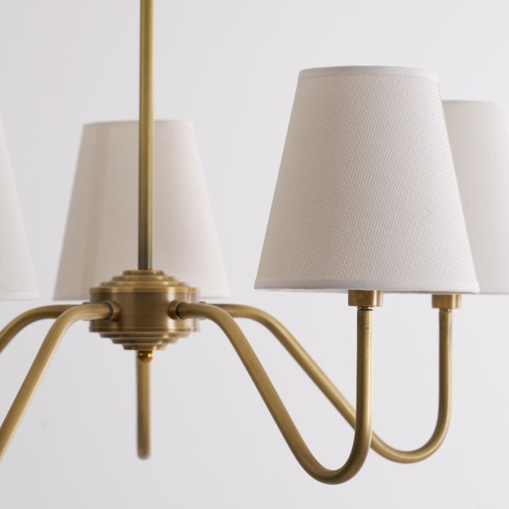 Gold Brass Fabric Shade Chandelier – 5 &amp; 8-Light Options