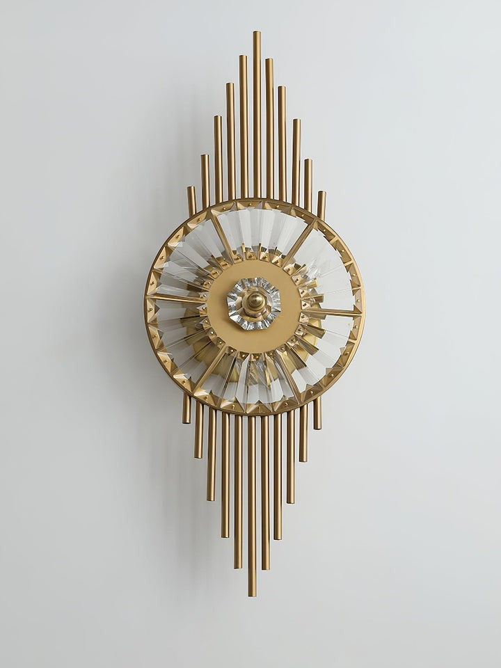 Gold Gear-Style Crystal Glass Wall Sconce