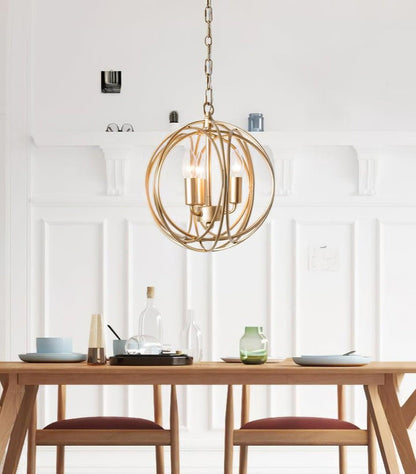 Gold Interlocking Circle Pendant Light