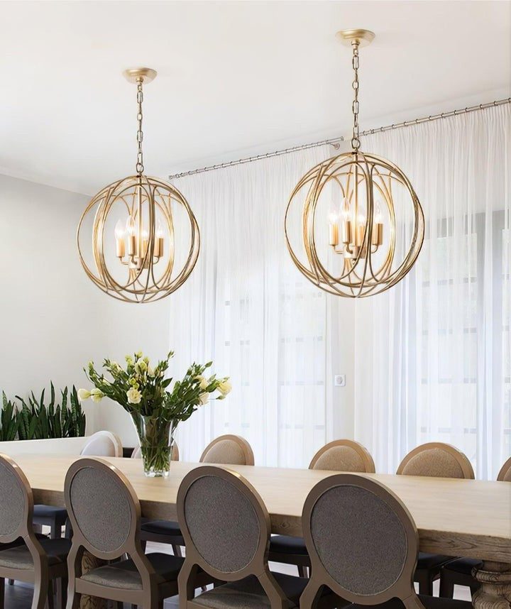 Gold Interlocking Circle Pendant Light