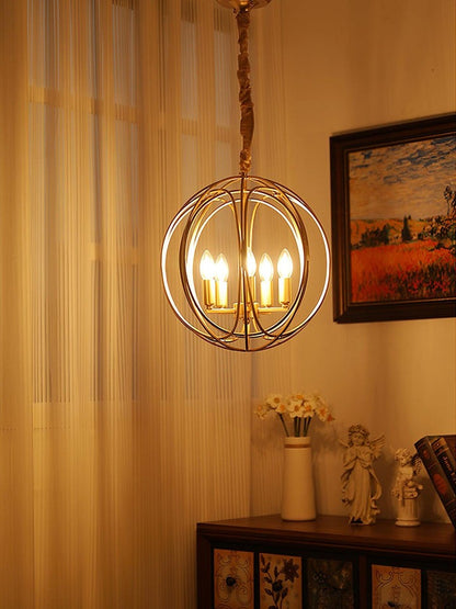 Gold Interlocking Circle Pendant Light