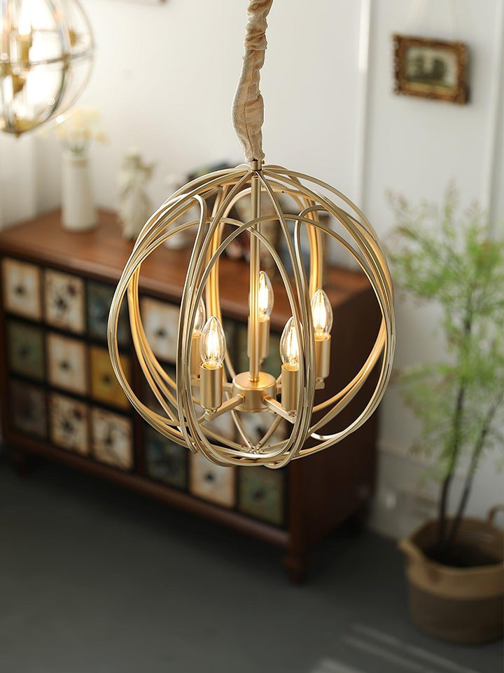 Gold Interlocking Circle Pendant Light
