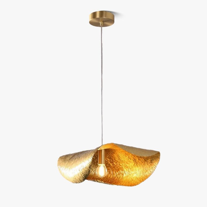 Hammered Brass Ceiling Pendant Light with Adjustable Cable