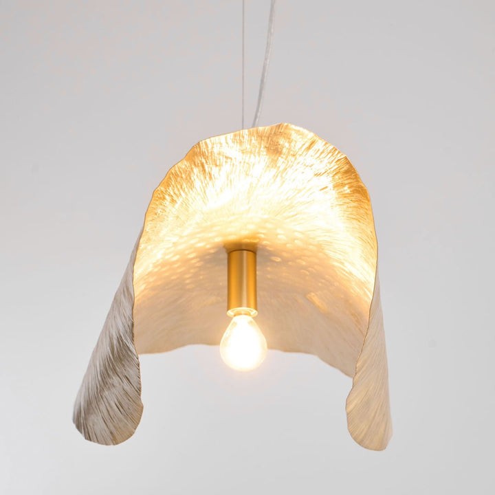 Hammered Brass Ceiling Pendant Light with Adjustable Cable
