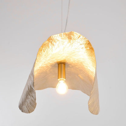 Hammered Brass Ceiling Pendant Light with Adjustable Cable