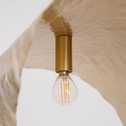 Hammered Brass Ceiling Pendant Light with Adjustable Cable