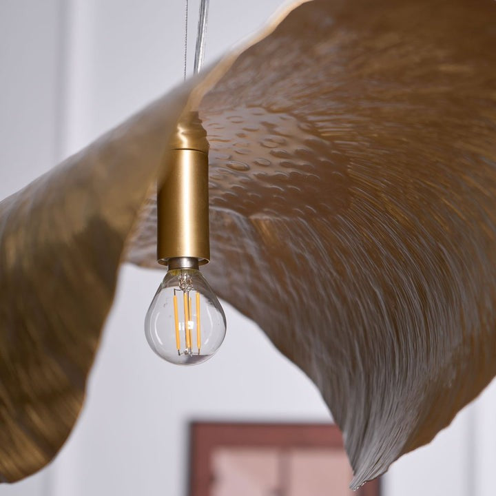 Hammered Brass Ceiling Pendant Light with Adjustable Cable