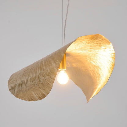 Hammered Brass Ceiling Pendant Light with Adjustable Cable