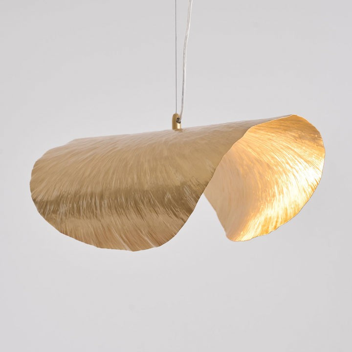 Hammered Brass Ceiling Pendant Light with Adjustable Cable