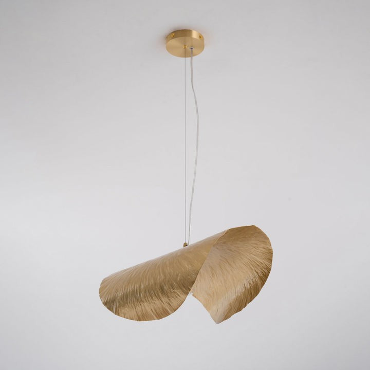 Hammered Brass Ceiling Pendant Light with Adjustable Cable