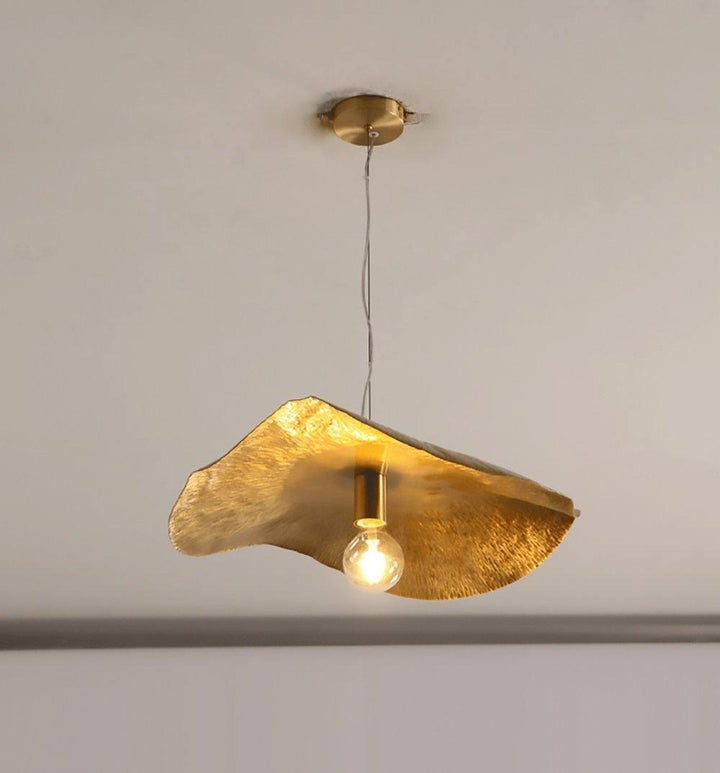 Hammered Brass Ceiling Pendant Light with Adjustable Cable