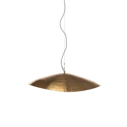 Hammered Brass Ceiling Pendant Light with Adjustable Cable