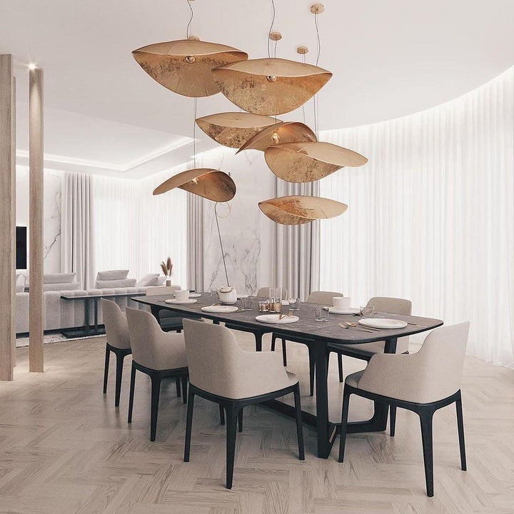 Hammered Brass Ceiling Pendant Light with Adjustable Cable
