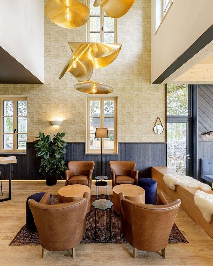 Hammered Brass Ceiling Pendant Light with Adjustable Cable