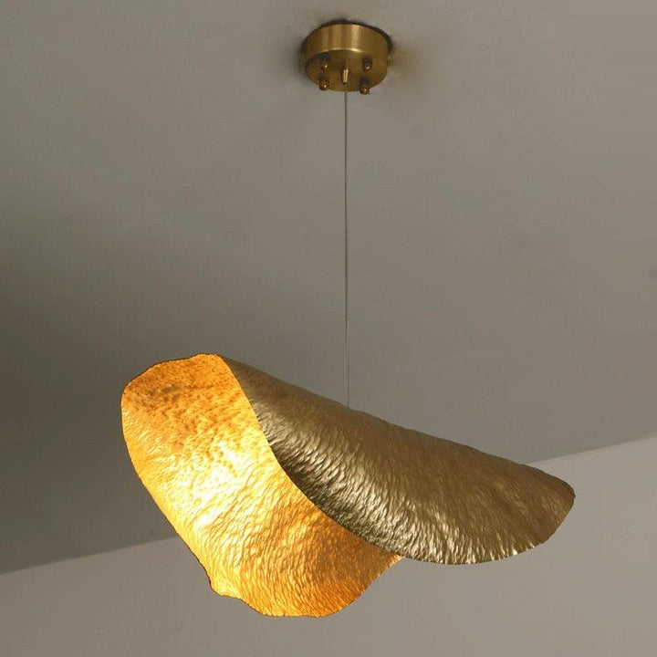 Hammered Brass Ceiling Pendant Light with Adjustable Cable