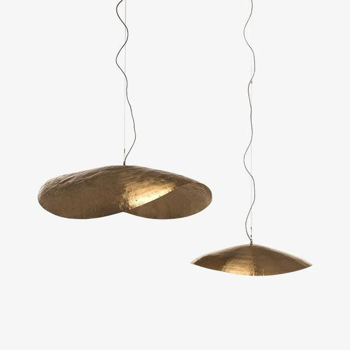 Hammered Brass Ceiling Pendant Light with Adjustable Cable