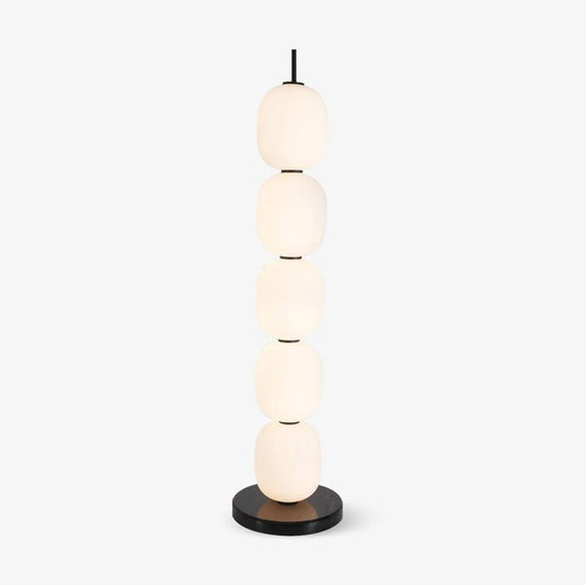 Hand-Blown Glass Globe LED Floor Lamp with Marble Base