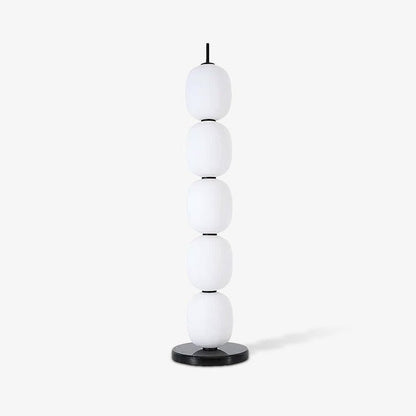 Hand-Blown Glass Globe LED Floor Lamp with Marble Base