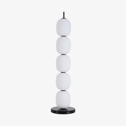 Hand-Blown Glass Globe LED Floor Lamp with Marble Base