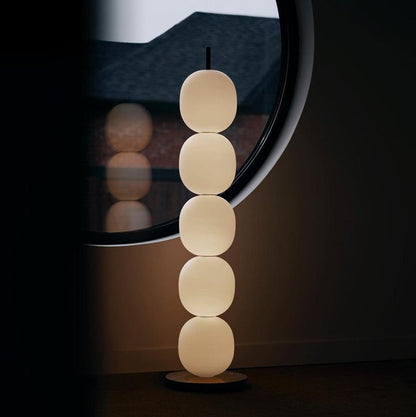 Hand-Blown Glass Globe LED Floor Lamp with Marble Base