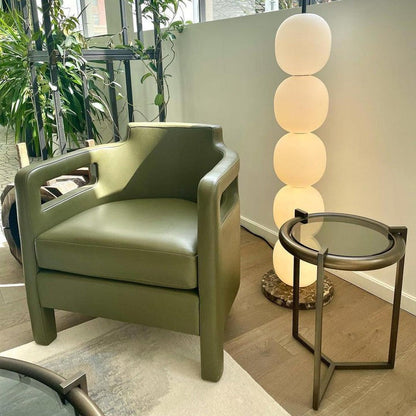 Hand-Blown Glass Globe LED Floor Lamp with Marble Base
