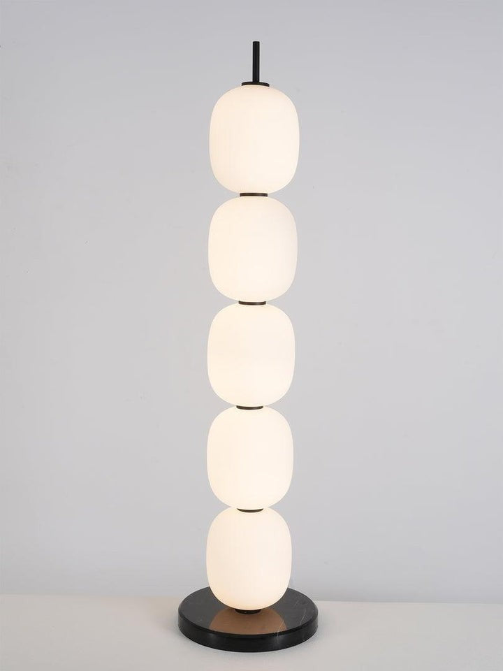 Hand-Blown Glass Globe LED Floor Lamp with Marble Base
