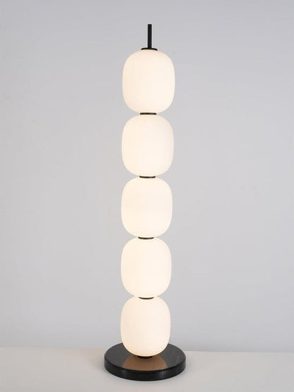 Hand-Blown Glass Globe LED Floor Lamp with Marble Base