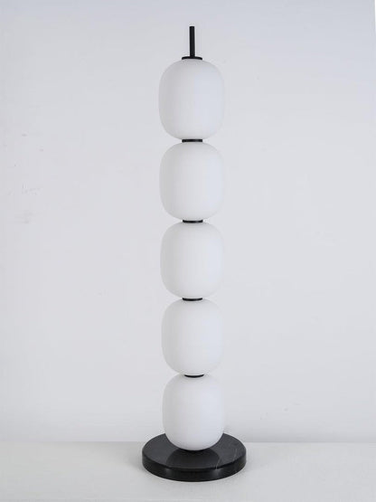Hand-Blown Glass Globe LED Floor Lamp with Marble Base