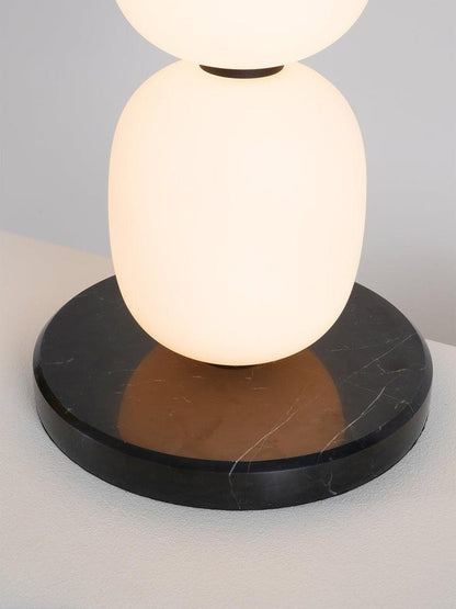 Hand-Blown Glass Globe LED Floor Lamp with Marble Base