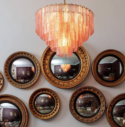 Hand-Blown Pink Murano Glass Ceiling Chandelier